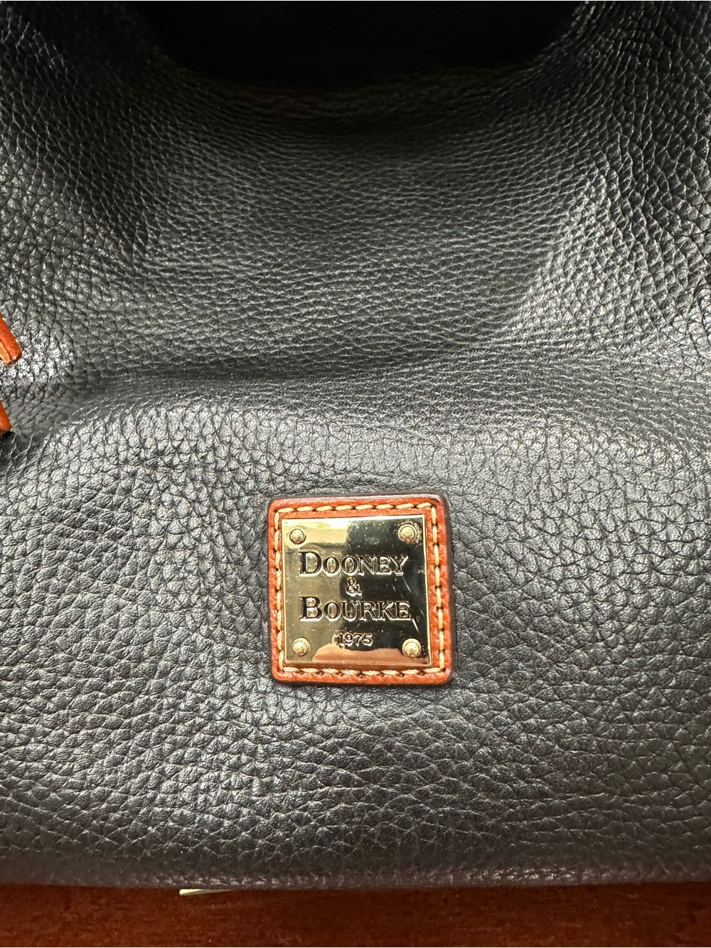Dooney & Bourke Pebble Grain Black Leather Tassel Hobo Shoulder Bag w/ Dust Bag - Picture 6 of 15